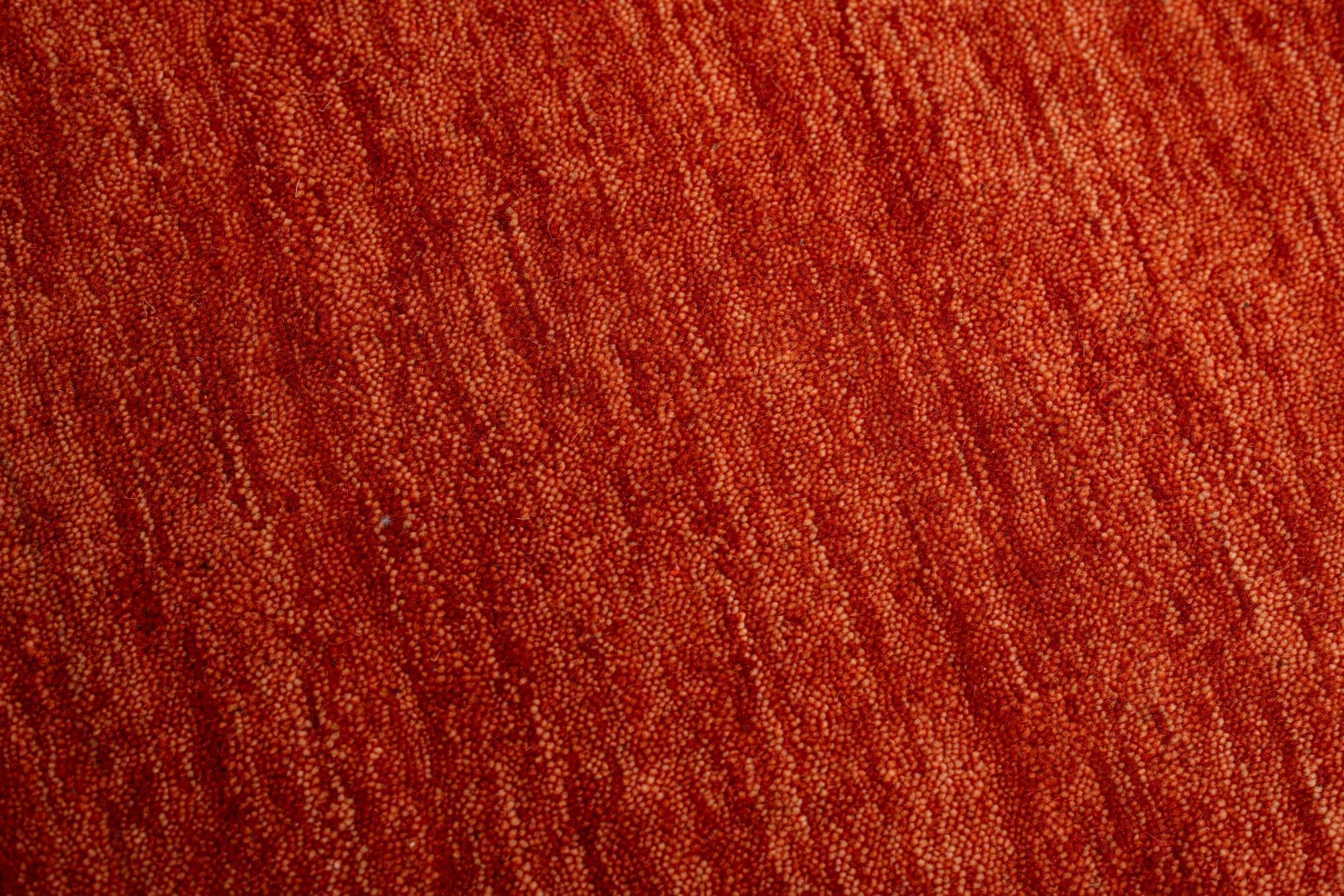 THEKO | Teppich Holi aus 100% Schurwolle | schlicht, zeitlos + modern | handgewebt | Farbe: Terrakotta | 40x60 cm