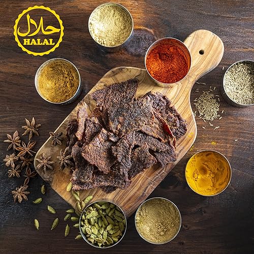 Miniatura 2 de Matt-Hat Punjabi Indian Curry - Carne seca artesanal hecha con salsa de soja, pasta tandoori y carne halal, baja en carbohidratos y sin gluten, sin