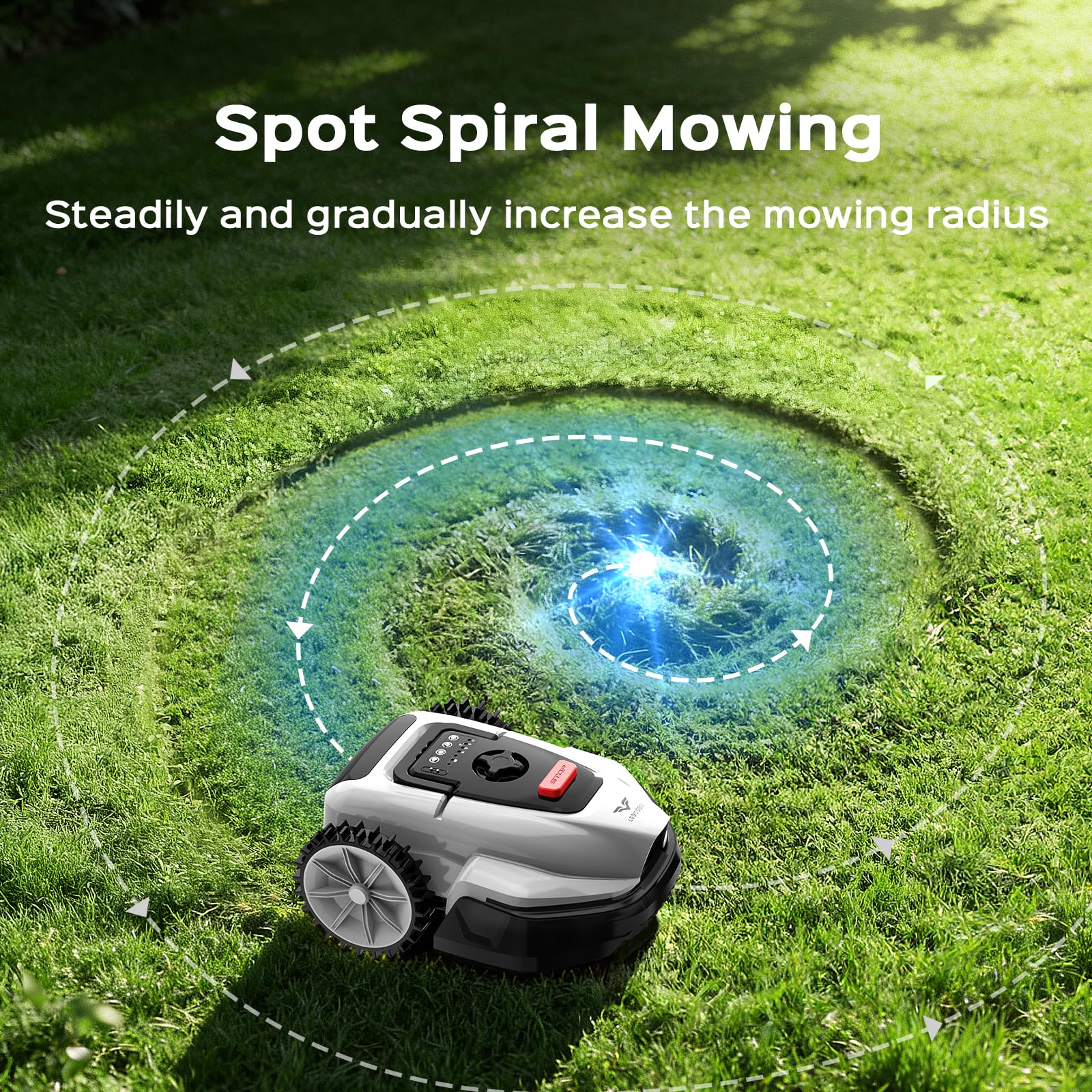 V3 Robot Cortacésped Sin Cable Perimetral, Detección de Obstáculos por IA, Control Mediante App, Sensor de Lluvia, Altura de Corte Ajustable, hasta 100 m²