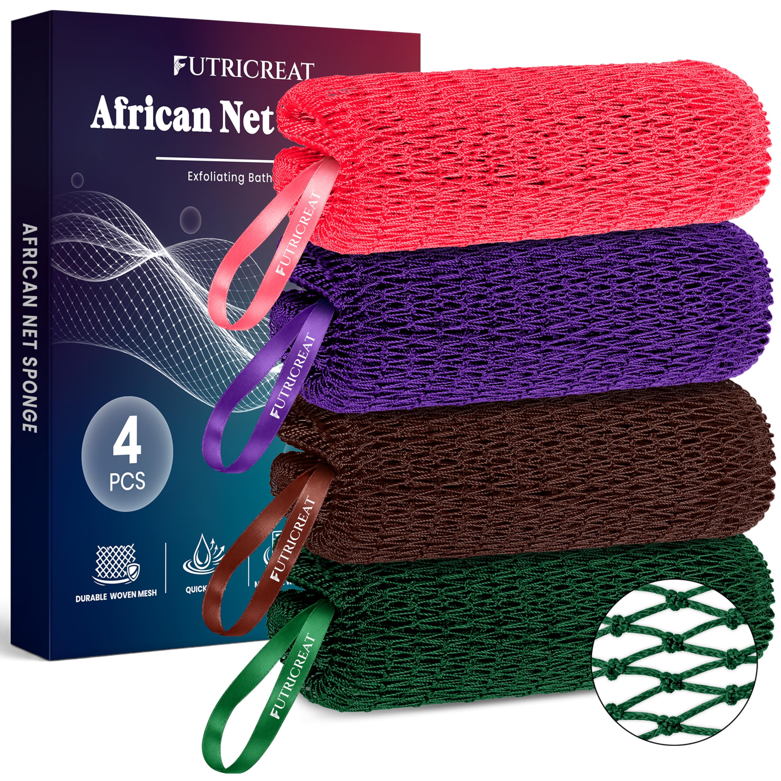 African Net Sponge - Exfoliating Back Scrubber -10