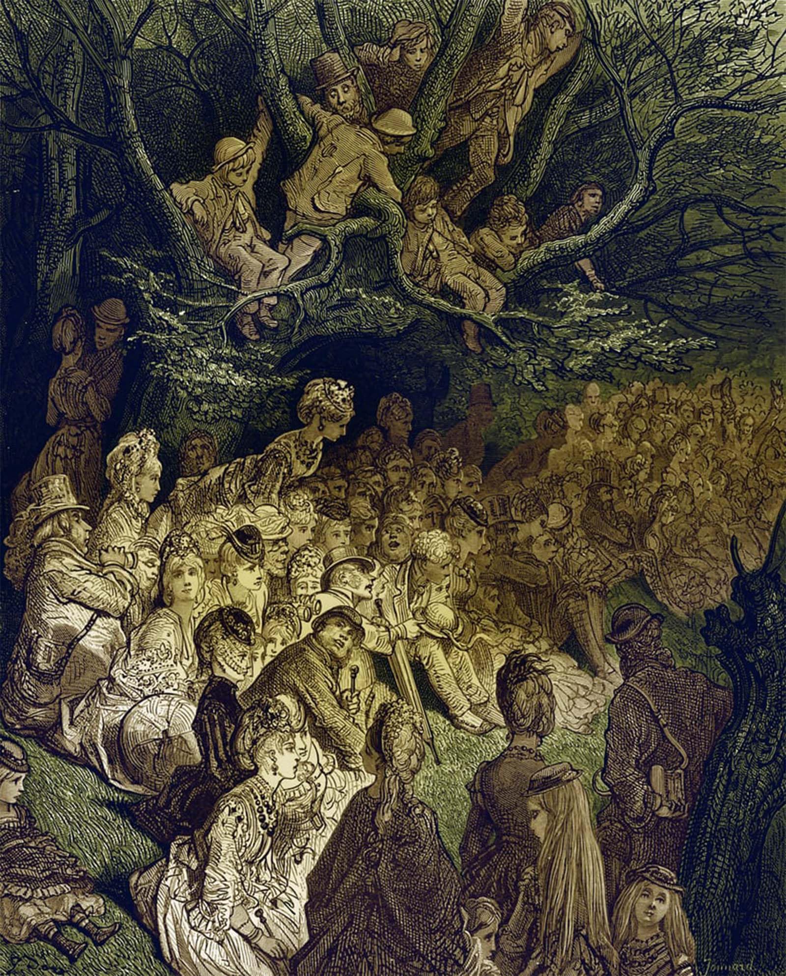 POSTERIIk Famous Modern Artwork Art Mural the River Bank Under the Trees by Gustave Dore Oil Paintings Pictures for Home Decor 60x90cm