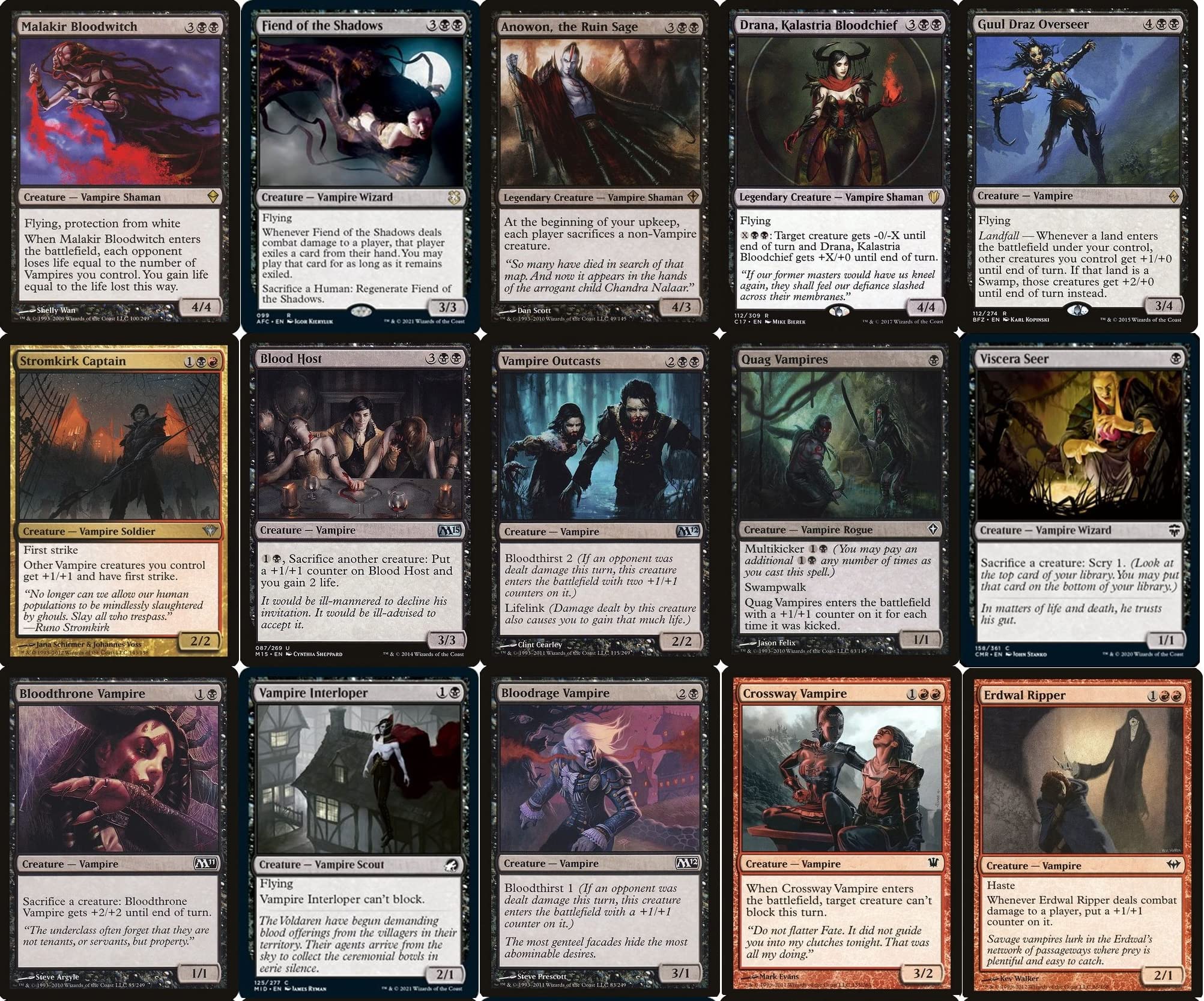 Black/Red Vampire Commander Deck - Custom Built - Elite - MTG - EDH