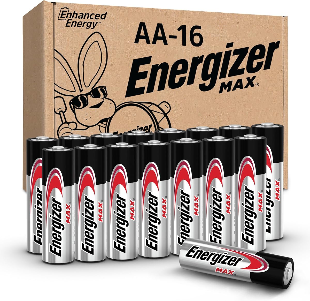 Energizer MAX AA Batteries (16 Pack), Double A Alkaline Batteries
