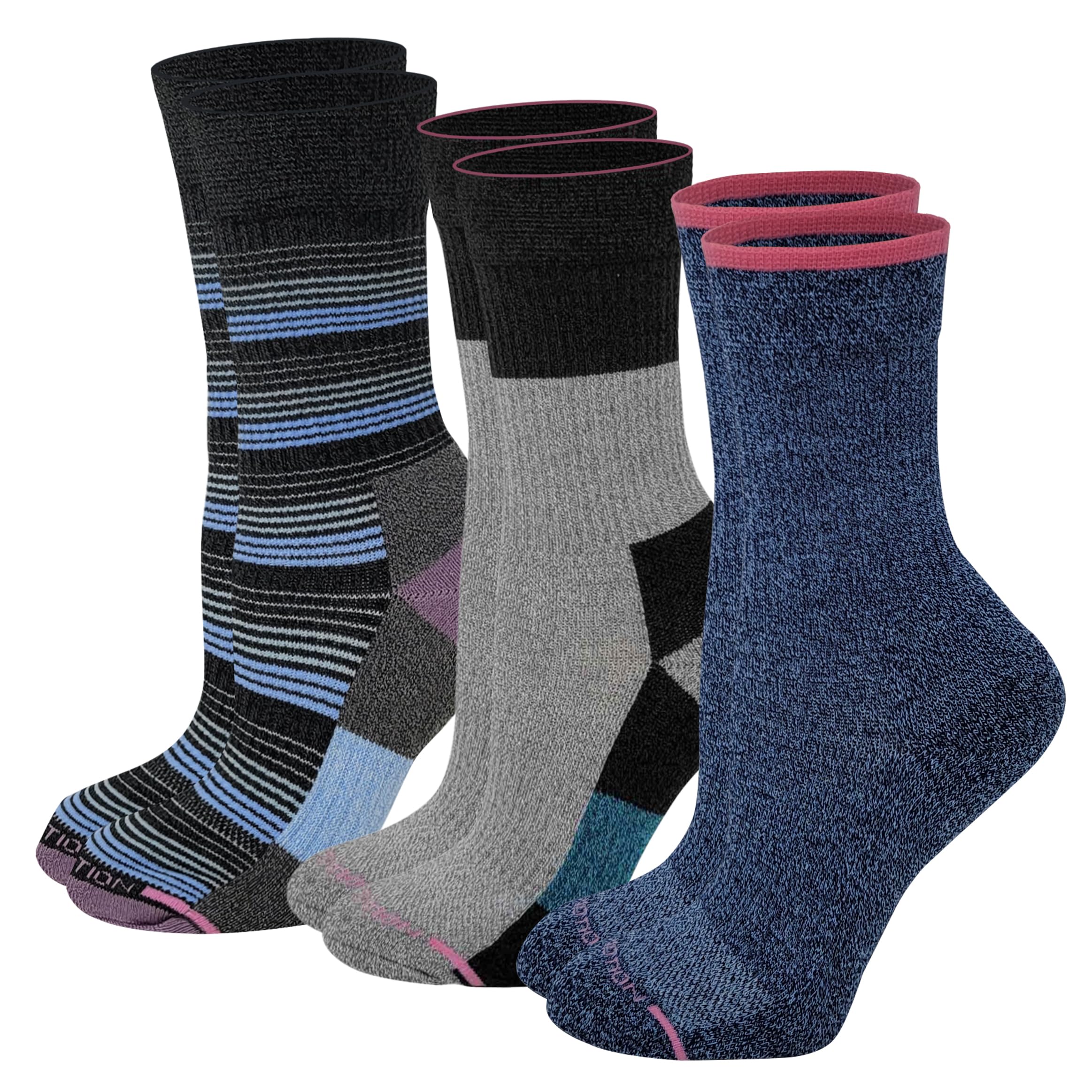 Dr. Motion Compression Crew Socks for Women 3 Pairs