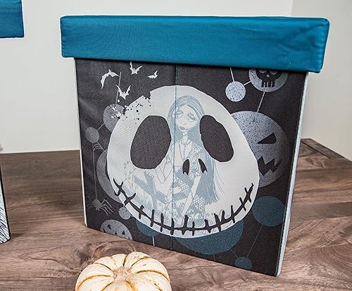 Miniatura 4 de Disney The Nightmare Before Christmas Jack & Sally - Organizador de cubos de almacenamiento de 15 pulgadas, juego de 2, contenedor de cesta de tela,