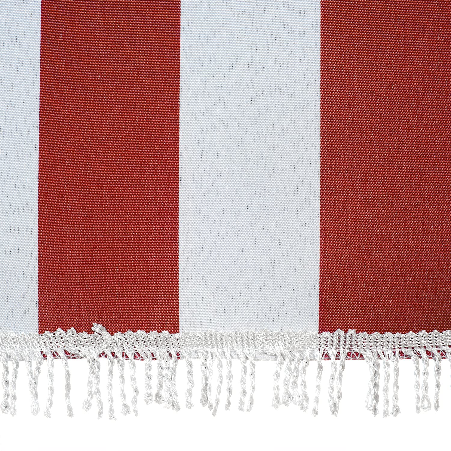 Markise, Farbe Rot und Weiß, Größe 145 x 250 cm, mit Haken und Ringen aus strapazierfähigem Stoff, reißfest, für den Außenbereich, Haus, Balkon, Veranda, Pavillon, Camper, waschbar, 100% Polyester