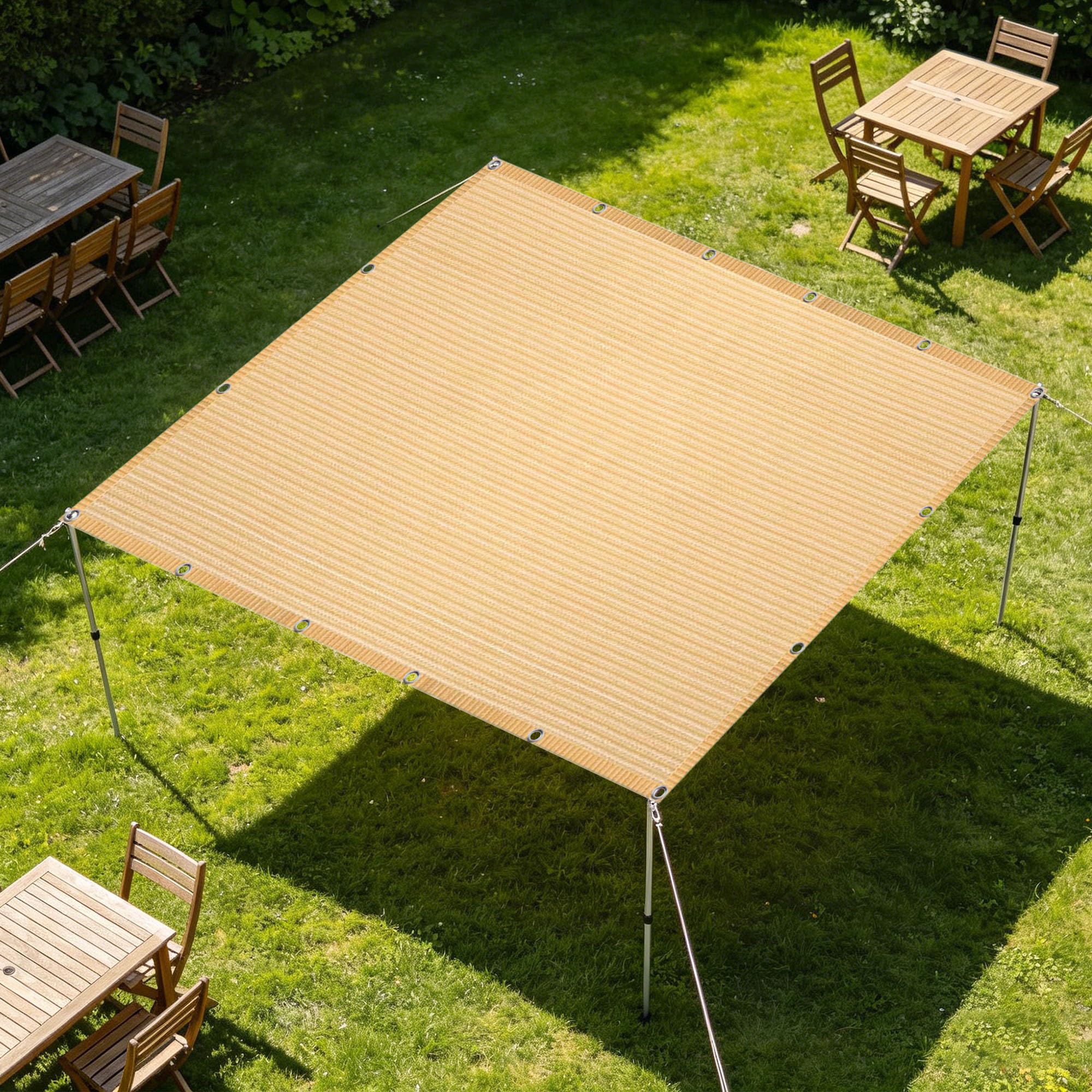 Voile d'ombrage crème 1x10m perméable pour terrasse et potager