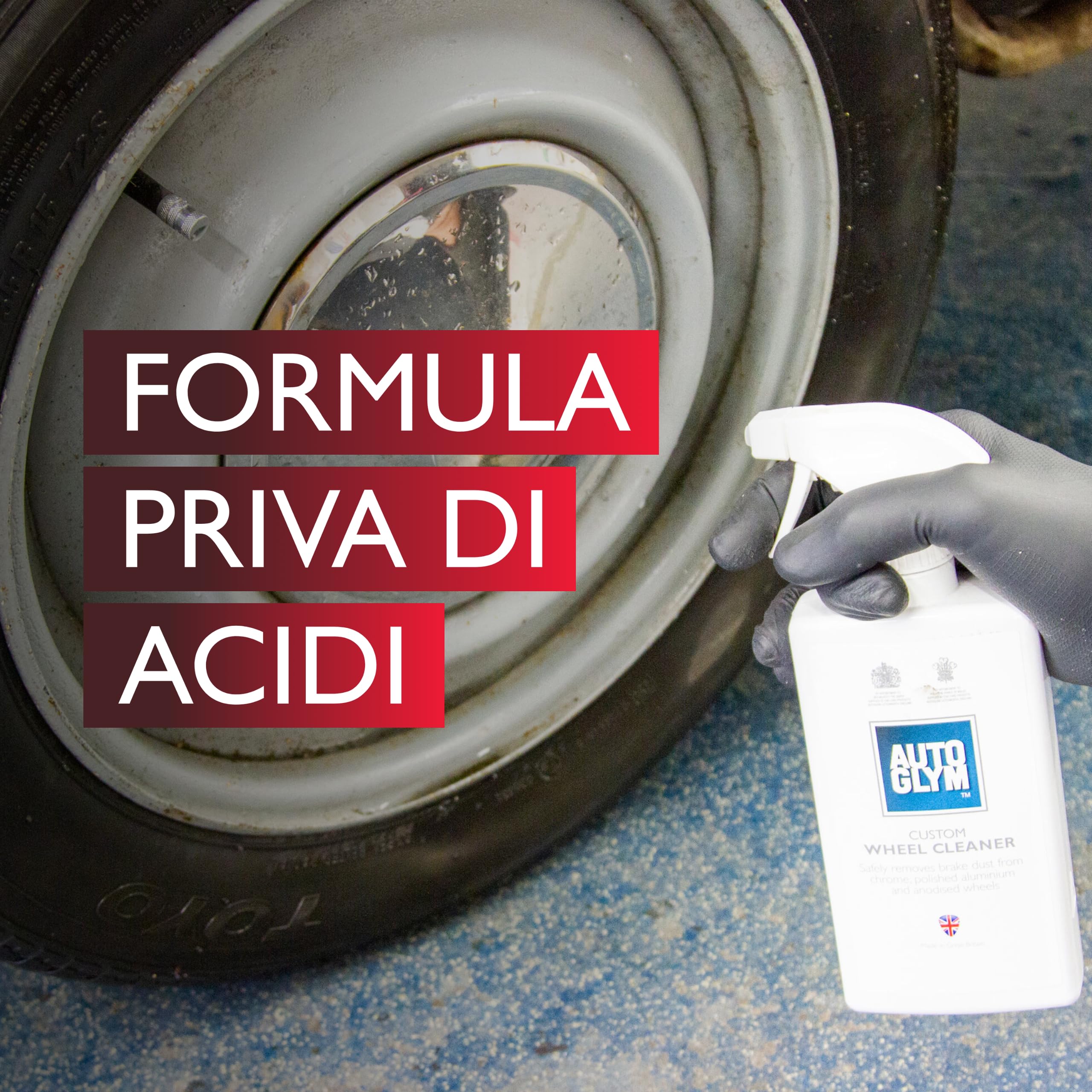Autoglym Kit Completo per la Pulizia delle Ruote dell'Auto, Include 1 x Detergente Spray, 1 x Spazzole Piccola e 1 x Spazzola Media, Adatto a Rimuovere Polvere e Sporco, 500 ml