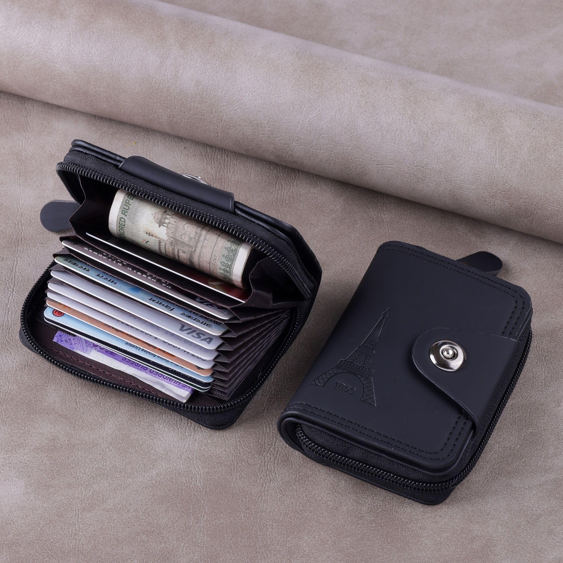 Slim Skinny Fit Card Wallet for Men and Women (Magnet Black Card AP)-image-40