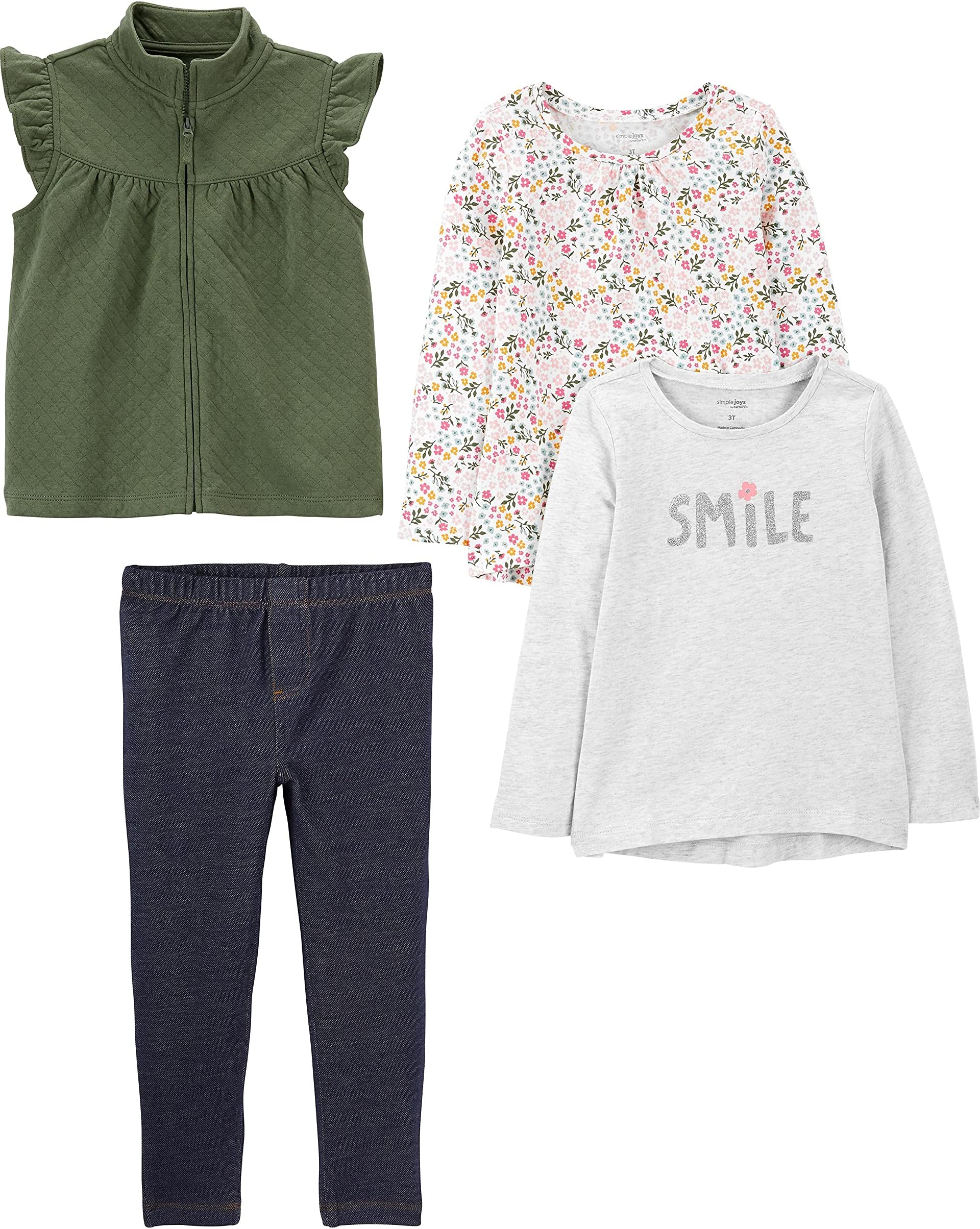 Simple Joys by Carter's girls 4-piece Playwear Set