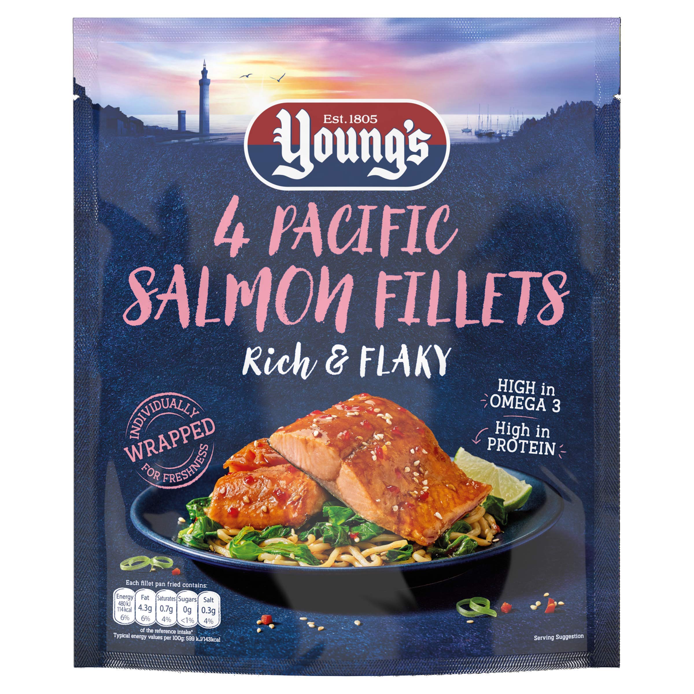 Young's Pacific Pink Salmon 4 Fillets, 360g (Frozen)