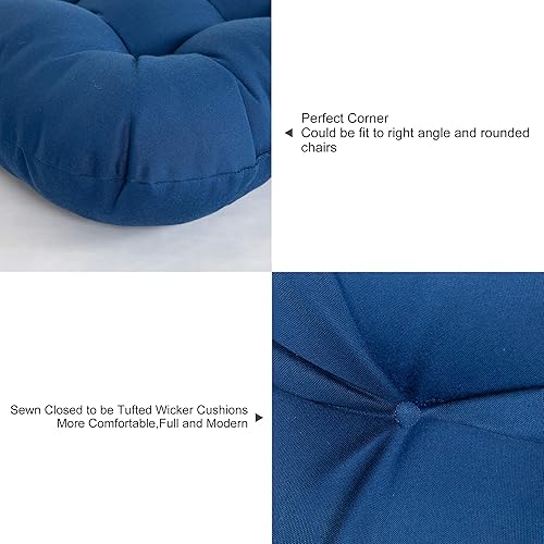 Miniatura 10 de ARTPLAN Cojines para exteriores para sofá biplaza para todo tipo de clima, cojines de banco, juego de 5 almohadas de mimbre para muebles de patio