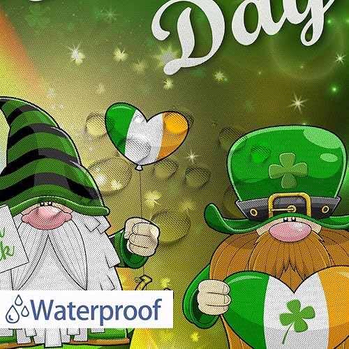 Miniatura 8 de Cortina de ducha del día de San Patricio, juego de cortina de ducha de tela de gnomo de trébol verde, diseño de hojas de trébol verde, cortina de