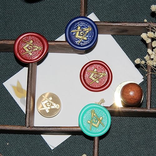 Miniatura 3 de Sello de cera masónico Organización misteriosa Ojo de Dios, sello de cera masón cuadrado y brújula, sello de cera cuadrado masónico y brújula