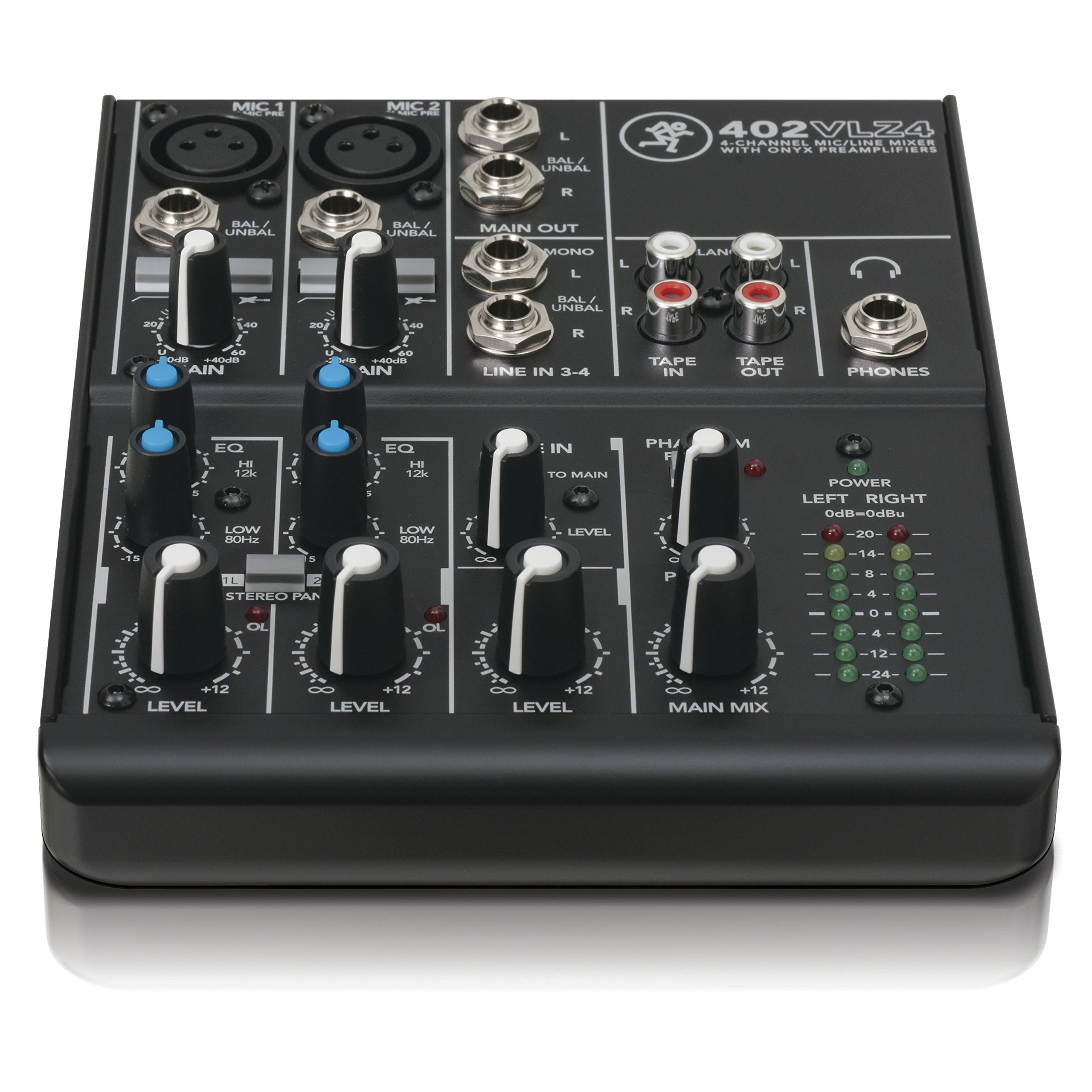 MACKIE 402VLZ4 mezclador analógico compacto de 4 canales con los legendarios previos de micro Onyx