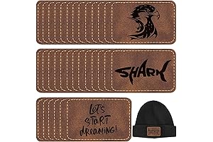 50 Pcs Leatherette Hat Repair Patch for Customization (3 x 2 Inches)