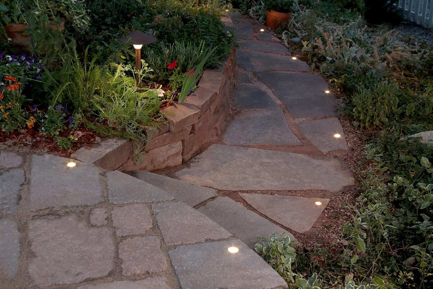 DEKOR Paver Dot LED Lights for Driveways, Paths, Walkways, Stone, Concrete - Low Voltage Lighting (5ft. Cables, Light Kit)