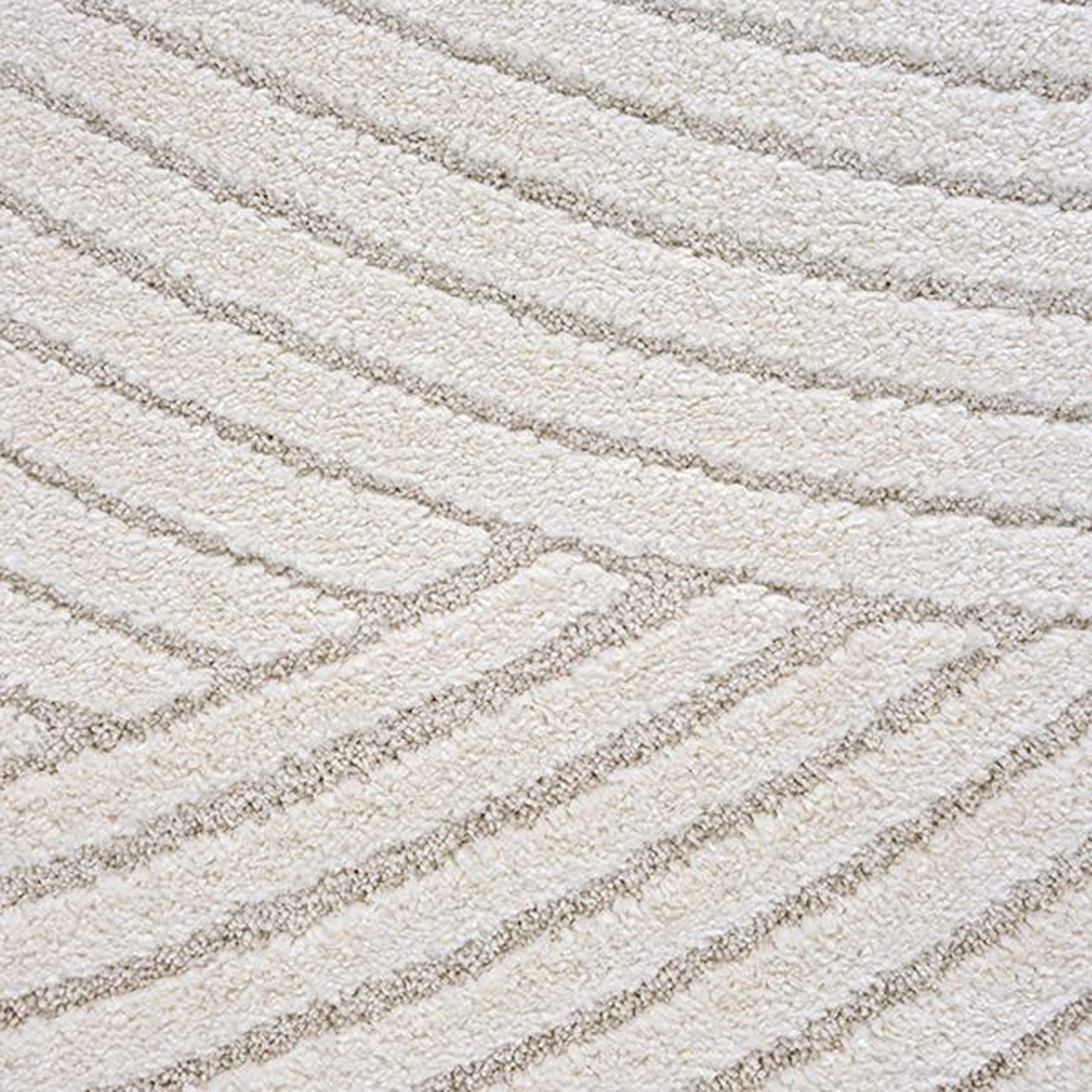 Teppich-Traum Tapis Salon Tapis d'entrée Couloir agréablement Doux Velours Moyen 3D Effet Vagues en crème, 80 x 150 cm