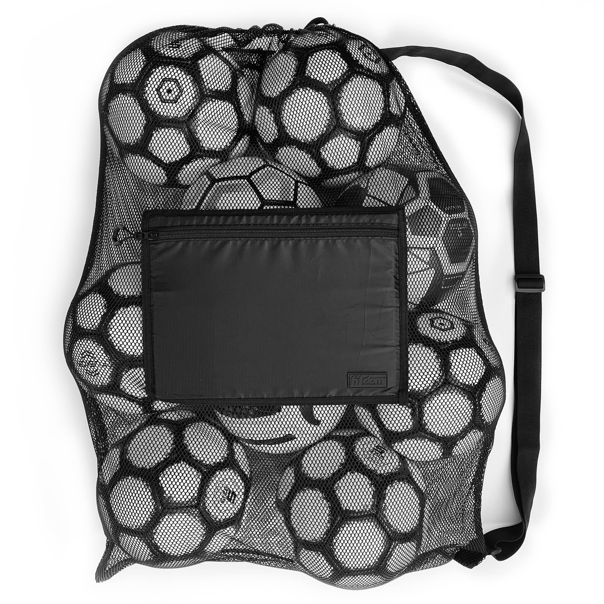 Fitdom Heavy Duty Mesh Sports Gear Bag with Adjustable Shoulder Strap