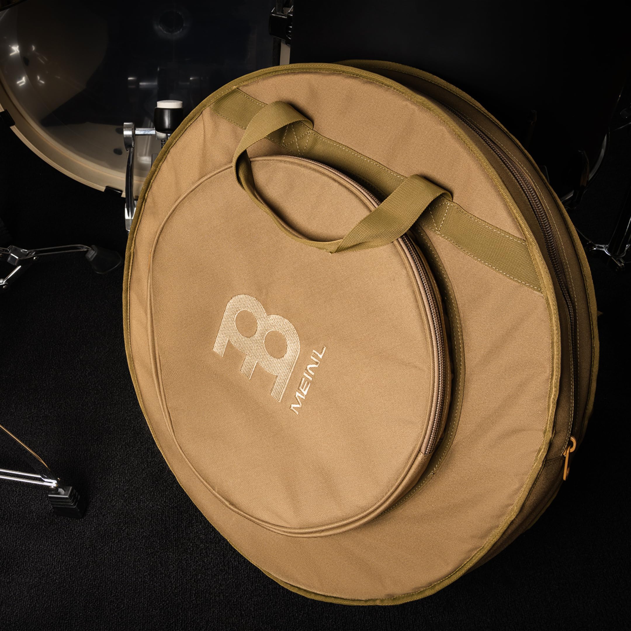 Meinl Cymbals Pro Cymbal Bag – Tasche für Schlagzeugbecken bis 22 Zoll – Extra Hi-Hat Fach, Schultergurt, Tragegriff – Drum Zubehör, Hellbraun (MCB22CB)