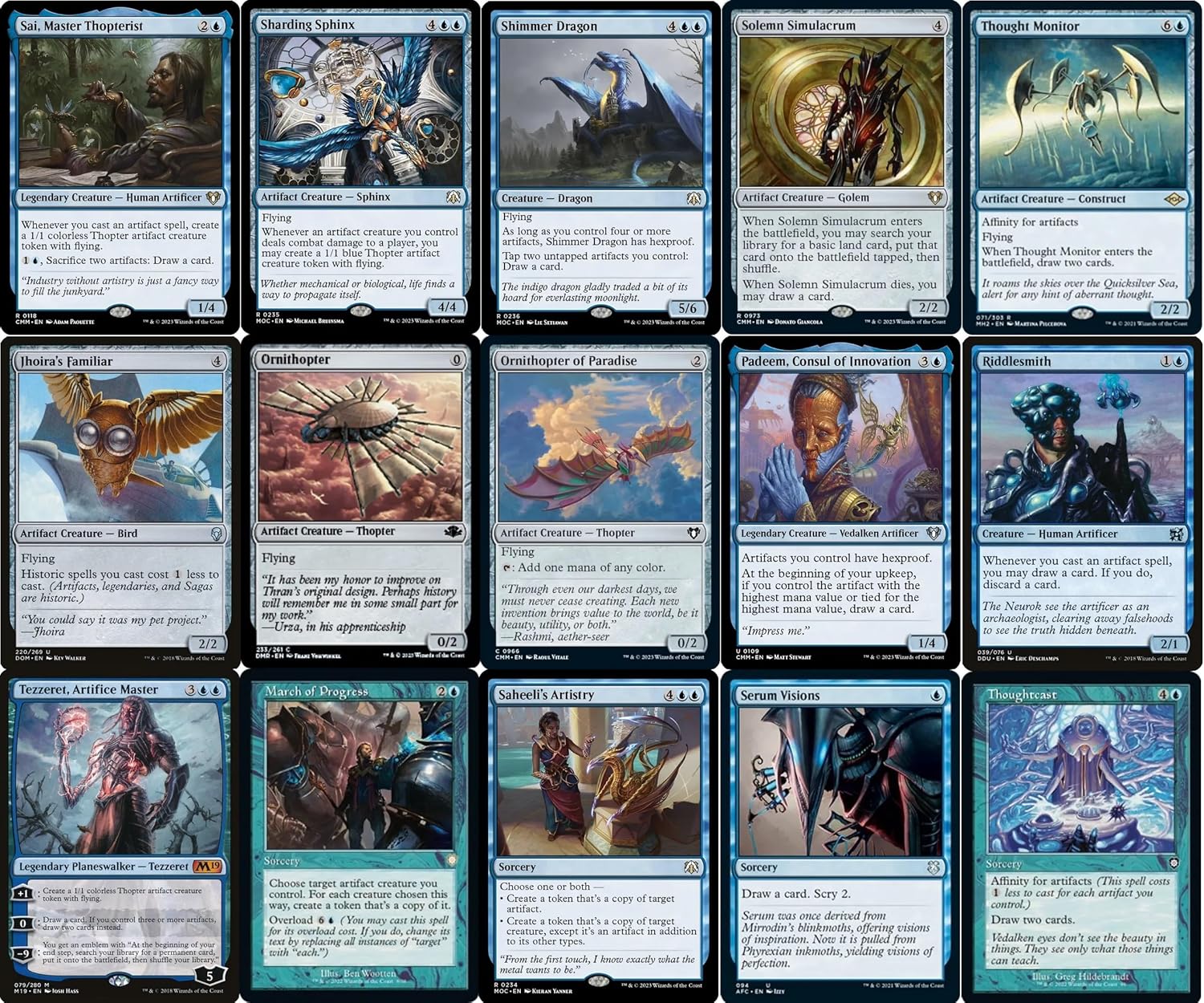 Elite Commander Urza Artifacts Deck - Mono Blue - Urza, Lord High Artificer - EDH cEDH - 100 Card - Custom Magic The Gathering Deck - Very Strong!