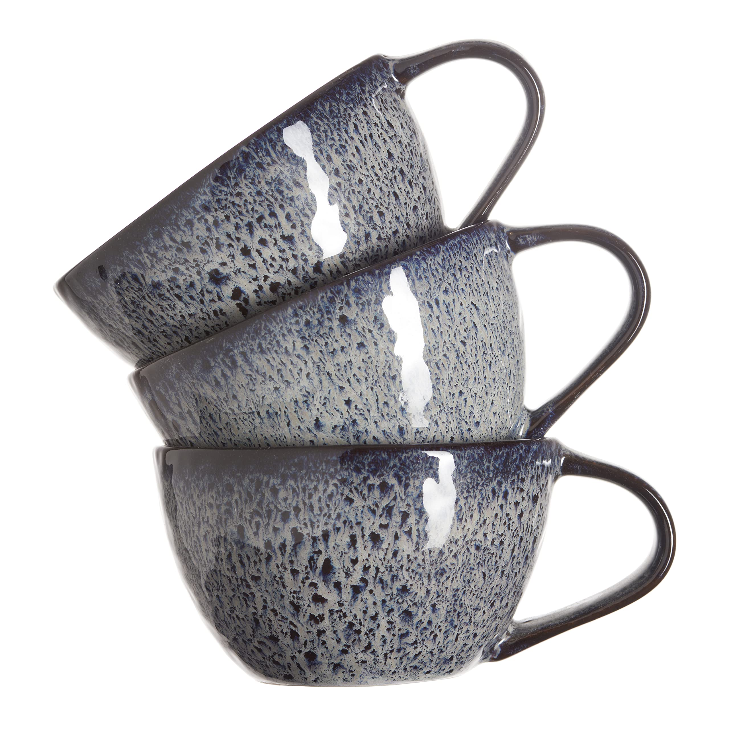 LEONARDO HOME 018586 MATERA Lot de 4 tasses en céramique, anthracite, 290 ml