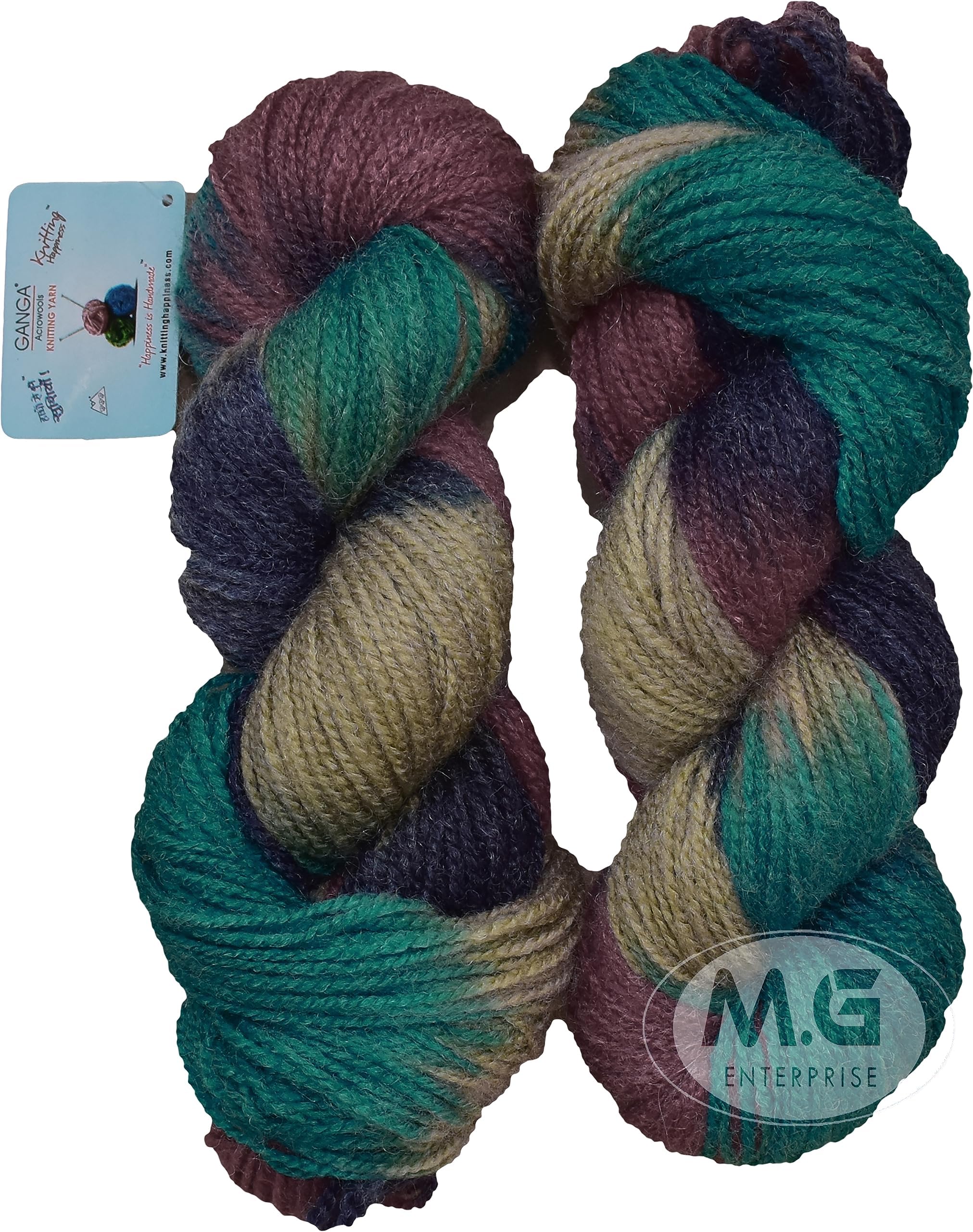 M.G ENTERPRISE Glow Knitting Yarn Wool, Teal Mix 200 GMS Woolen Crochet Yarn Thread. Best Used with Knitting Needles, Crochet Needles-AL Art-CJJ