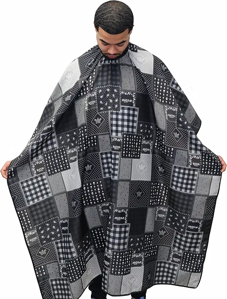 Capa de barbeiro masculina grande para cortar cabelo bandana capa de barbeiro à prova d'água botões de pressão à prova d'água