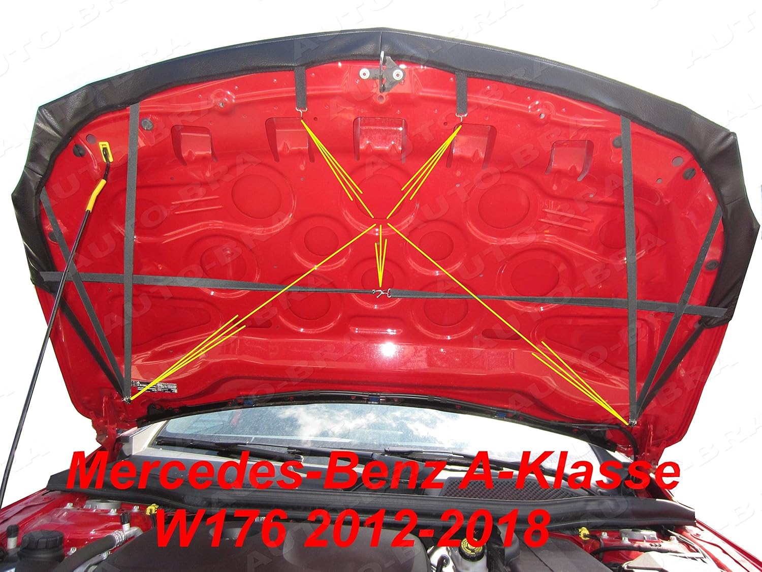 AB3-00273 CAR Hood Bra Compatible with MB Mercedes-Benz A-Class W176 2012-2018 Front End Nose Mask Bonnet Bra STONEGUARD Protector Tuning