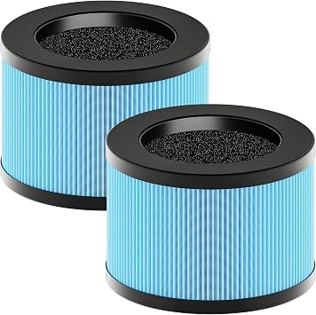 MK01 & MK06 Air Filter Replacement Compatible with AROEVE MK01 MK06, ToLife TZ-K1, VOOPNU DH-JH12 and Kloudi DH-JH01 Air Purifier, Standard Version, 2 Pack, Blue, For Home Pets Bedroom Office Wildfire