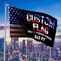 Vista 8 de Bandera personalizada de 3 x 5 pies, impresión de doble cara para exteriores, personaliza banderas, diseña tu propia foto, logotipo, imagen, texto