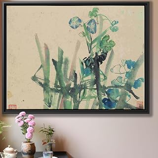 Chinese Morning Glory Painting Botanical Art Print Japanese Canvas Wall Decor Traditional Asian Artwork Framed Flower Art