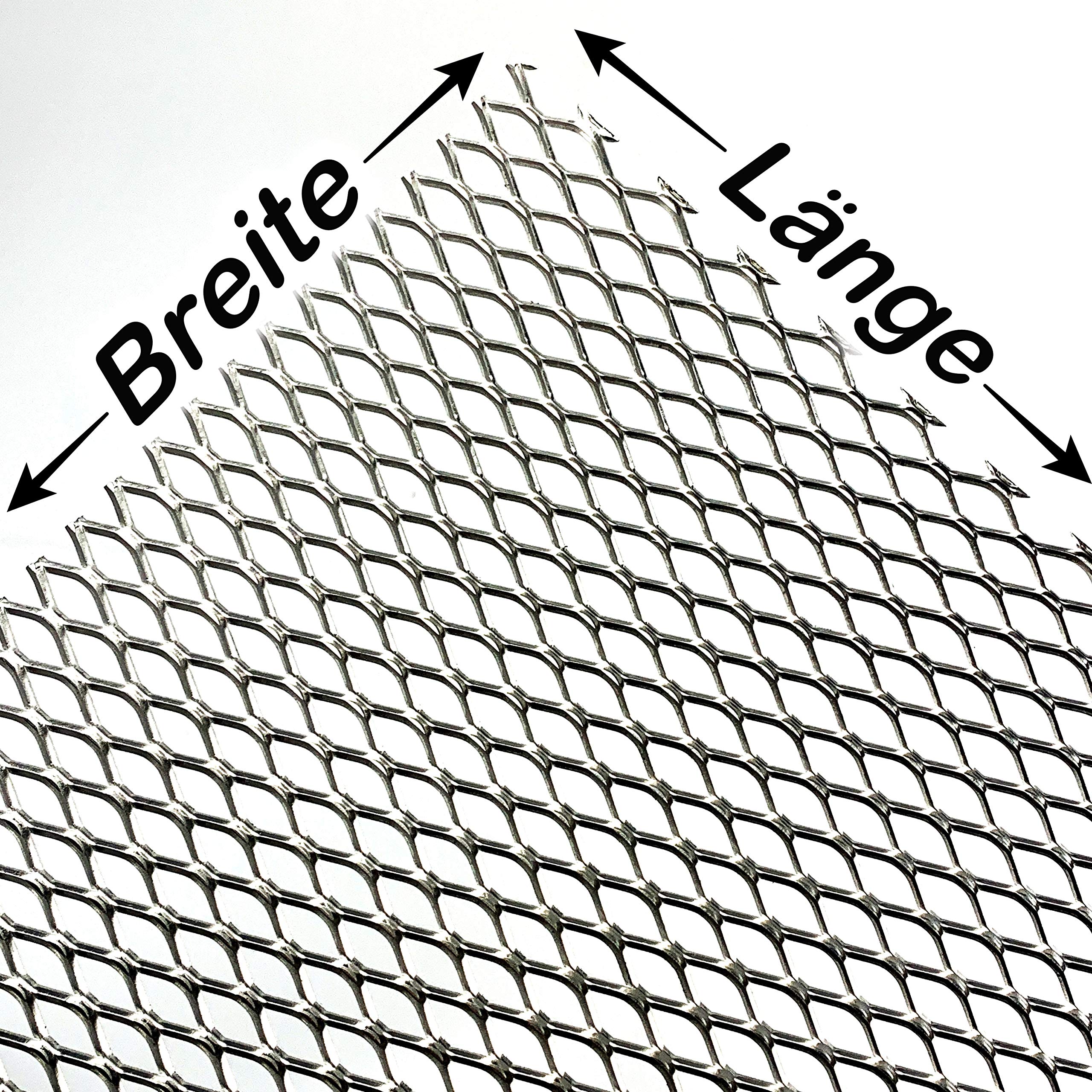 Aluminium Streckgitter 16x6,5x1x1 Alu 1 mm dick Streckmetall Gitter Lochblech Zuschnitt nach Maß (1000 mm x 400 mm)
