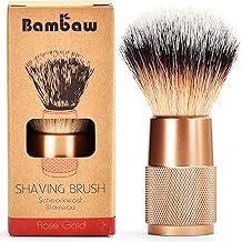 Rasier Pinsel in Rosé Gold | Rasierpinsel vegan | Rasierpinsel gegen eingewachsene Haare | Zero Waste Rasierpinsel Damen und Herren |Rasierpinsel Dachshaar Imitat | Bambaw