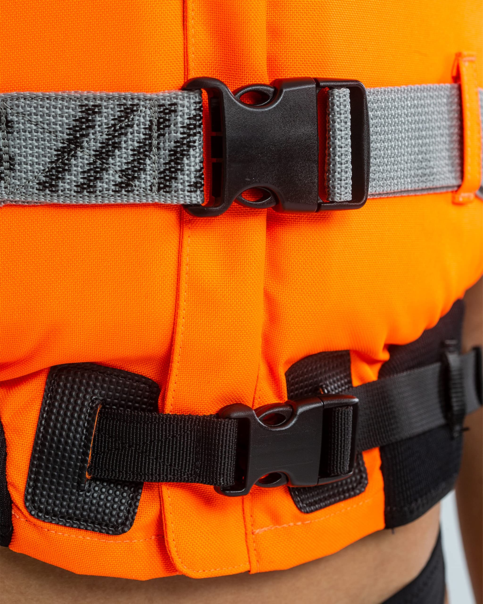 Jobe Rental Short Life Vest Chaleco salvavidas corto para barco, esquí acuático, chaleco para deportes acuáticos, para mujer, naranja, azul, talla 2XL