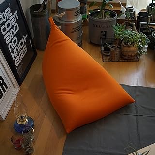むにゅぽよ感触がたまらないビーズクッション Pyram 三角型 日本製 [オレンジ] ビーズ ソファー