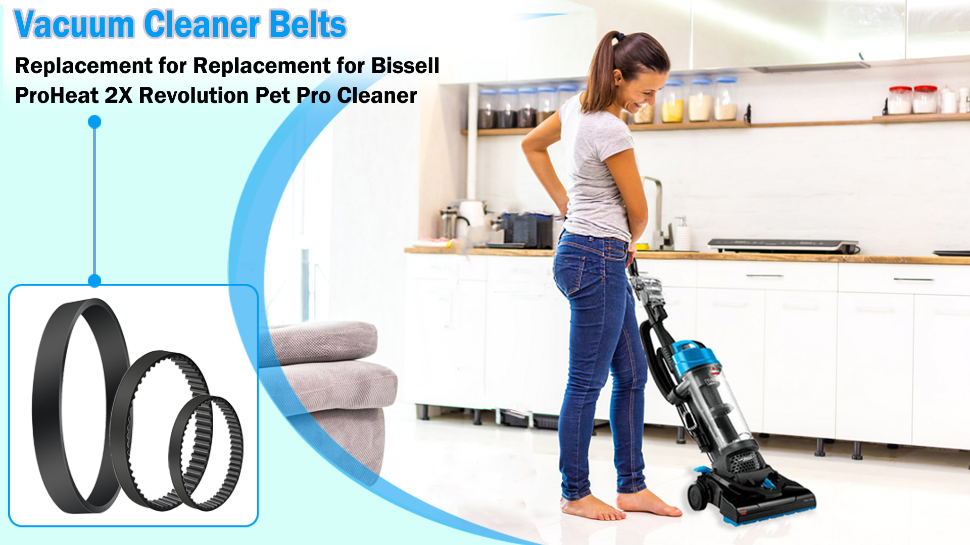 2x Revolution Pet Pro Bissell 1548 Belt Replacement Bissell