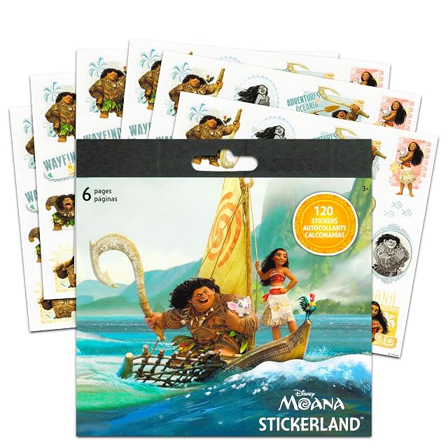 Foto 6 de 6 de Paquete variado de calcomanías de Moana a granel para niños, paquete con más de 500 calcomanías de Moana…
