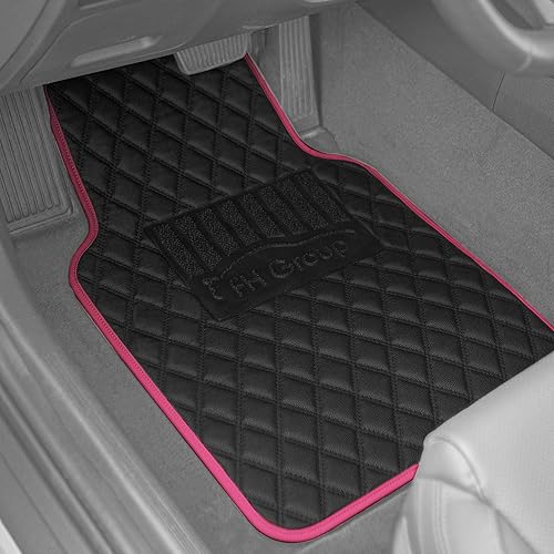 Miniatura 2 de FH Group Alfombrillas universales para automóvil, ajuste multiusos, de lujo, de piel sintética, combo de fundas de asiento de automóvil pequeñas,