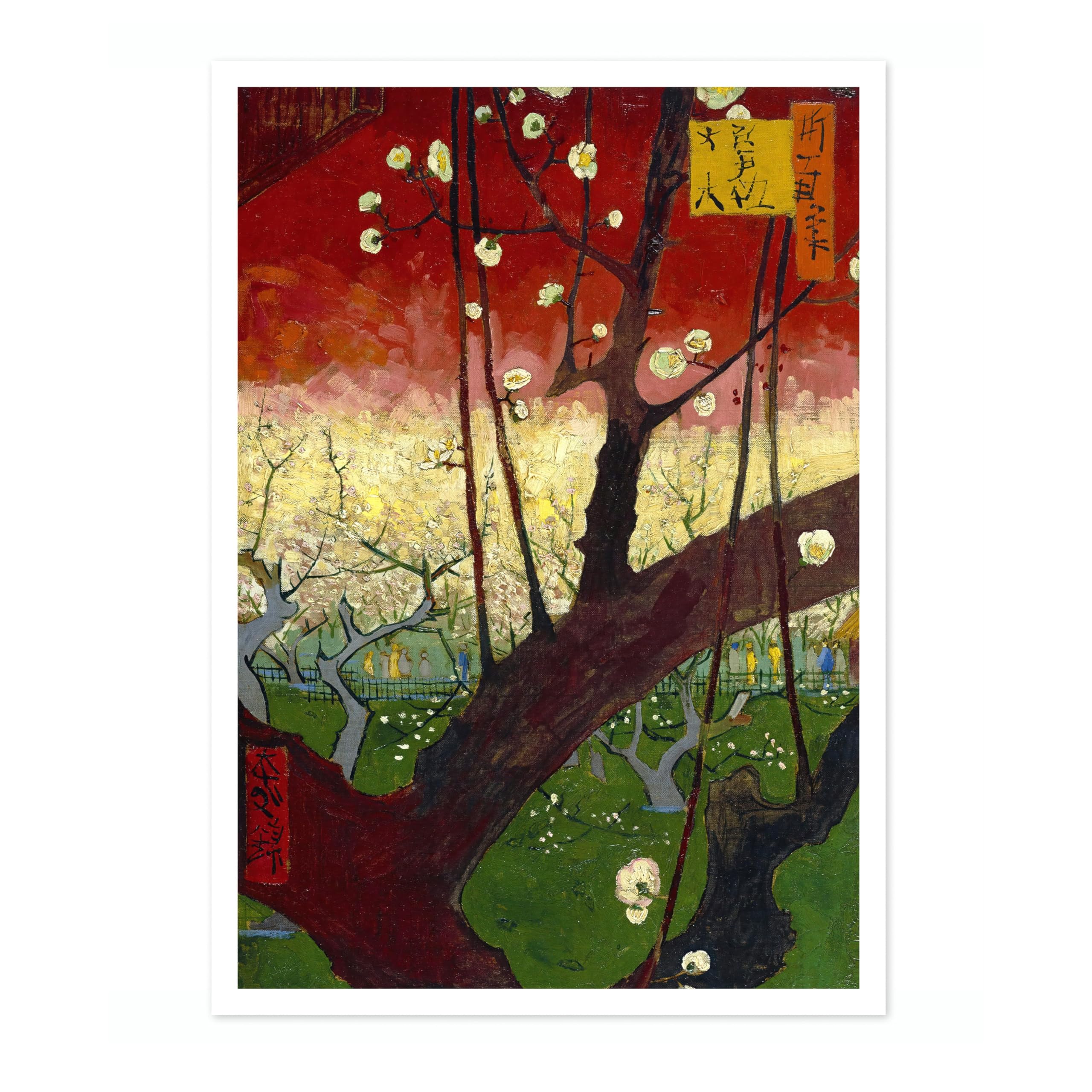 Animato Flowering Plum Orchard Vincent Van Gogh Print, Classic Famous Oil Painting Print, Modern Art Exhibition, Home Decor Wall Art, Archival Matte, A5 (Print Only) - 21x14.8cm