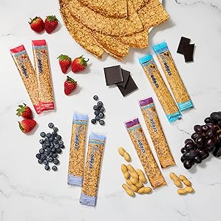 Bakerly Filled Crêpes To-Go Variety Pack – 24 Ready-to-Eat French Snacks, 4 Flavors: Chocolate Hazelnut, Strawberry, Blueberry, PB&J (6 of Each Flavor) – Non-GMO, No Artificial Colors, Individually Wrapped