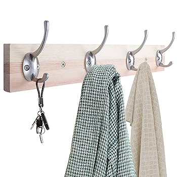 Amazon.co.jp: シルバーコートフック 壁取り付け 24本のネジ付き