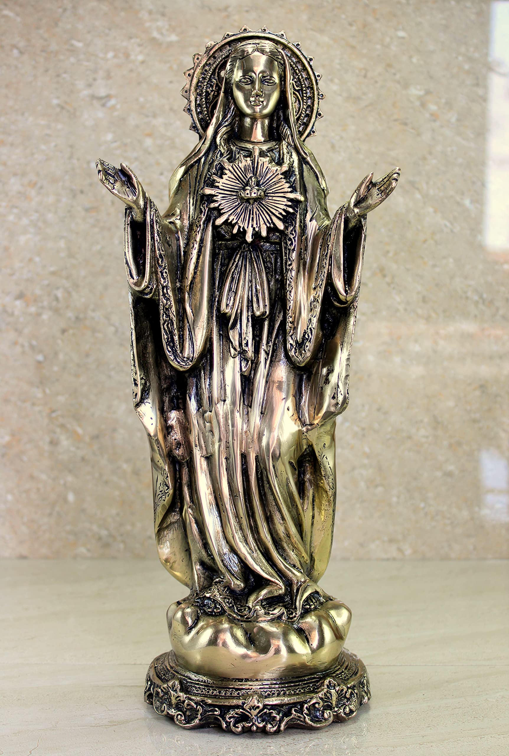 Buy eSplanade Brass Mother Mary Holy Statue Spiritual Idols 16 inches