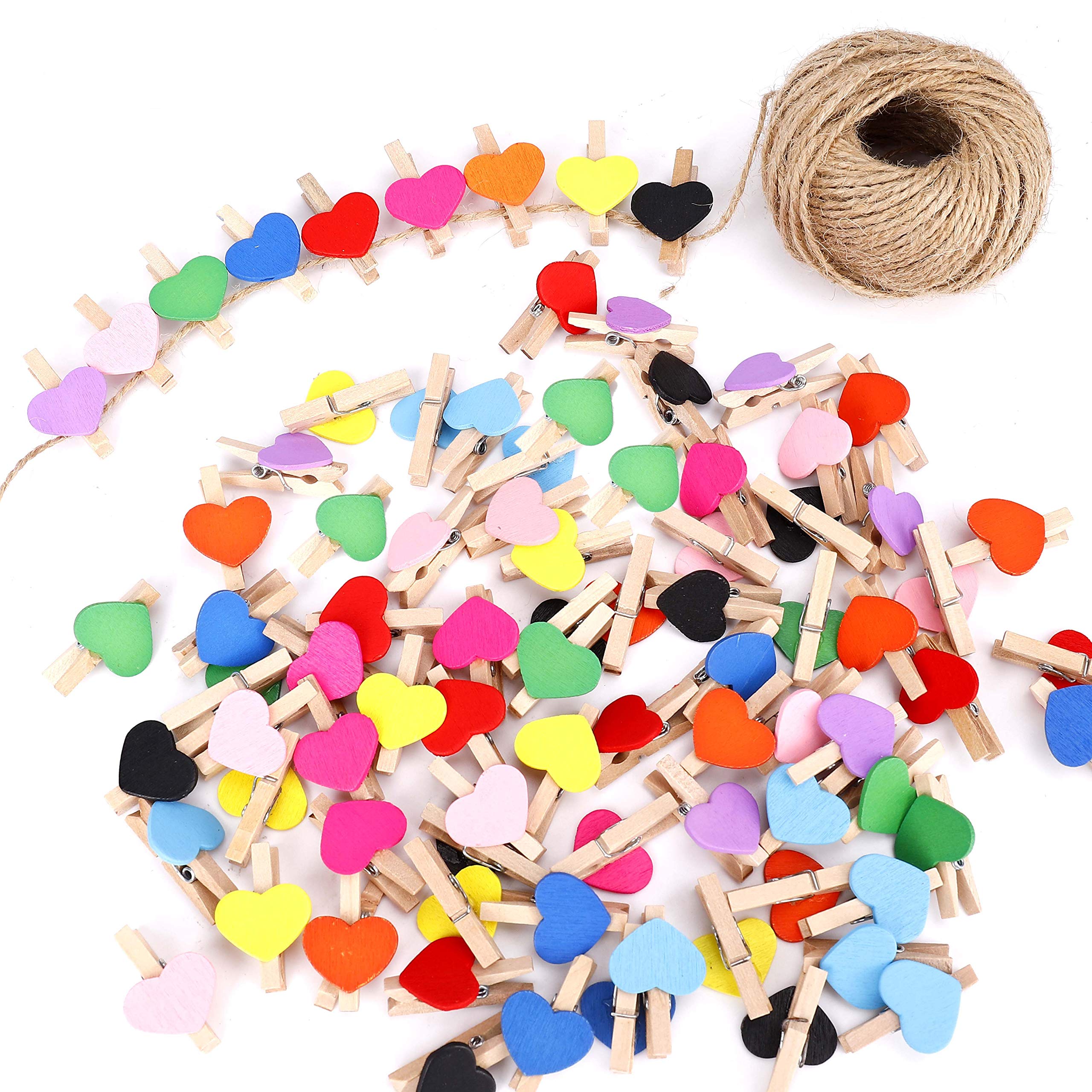 50 Clip Artigianali In Legno Colorato 3,5 Cm | Mollette Per Foto, Decorazioni Fai Da Te, Matrimoni E Eventi