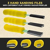 Vista 3 de Dura-Gold Juego de 3 palos de lija de contorno diferentes para lijado manual con bloque de 40 hojas de papel de lija con gancho y lazo - Formas