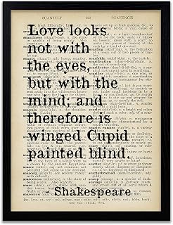 Shakespeare - Love Looks Not With The Eyes But With The Mind - Love Quote - Typography - Home Decor - Thoughtful Gift - Dictionary Print - Famous Quotes - Art Print - Frame Not Included