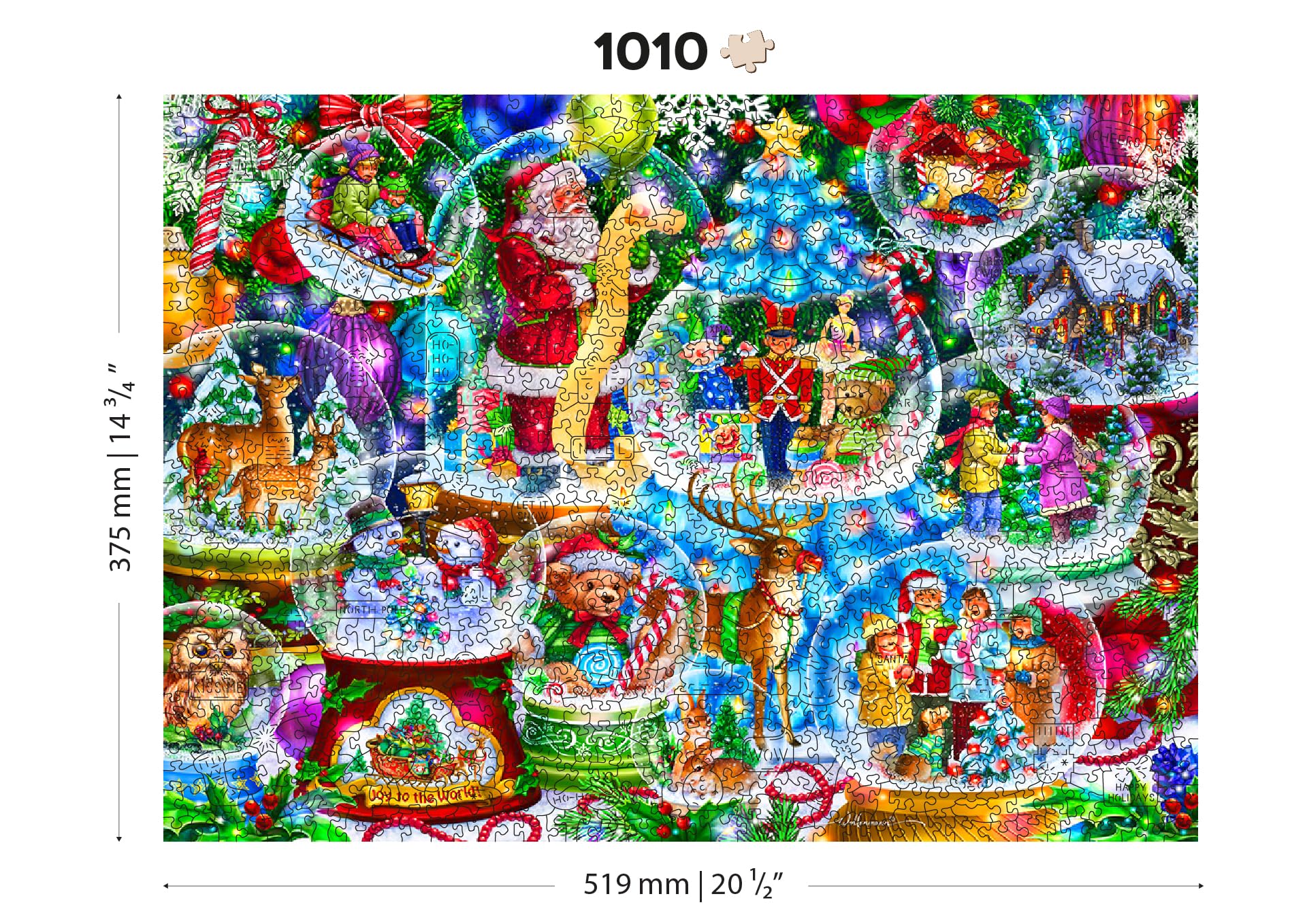 WOODEN.CITY Boules de Neige de Noël - Puzzle 1000 Pièces pour Adultes, Casse-Tête Adulte Élégant et Défiant, Idéal pour Collectionneurs et Amateurs de Puzzles de Noël