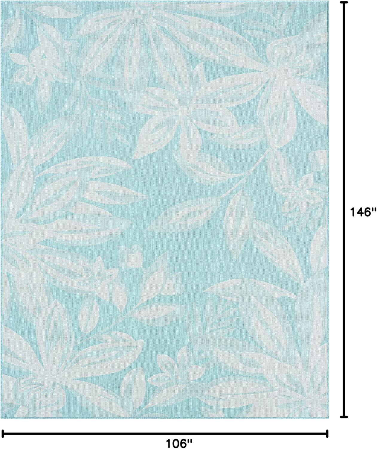 Aqua Water Resistant Large 9x12 Indoor Outdoor Rug | Outdoor Rugs for Patios, Deck, Porch, Entry, Entryway | Outside Area Rug | Outdoor Patio Rug