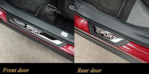 Miniatura 10 de GZBFTDH Protector de entrada de puerta de automóvil, para Toyota C-HR CHR 2018-2022, 4 unidades, acero inoxidable con cubierta protectora de umbral