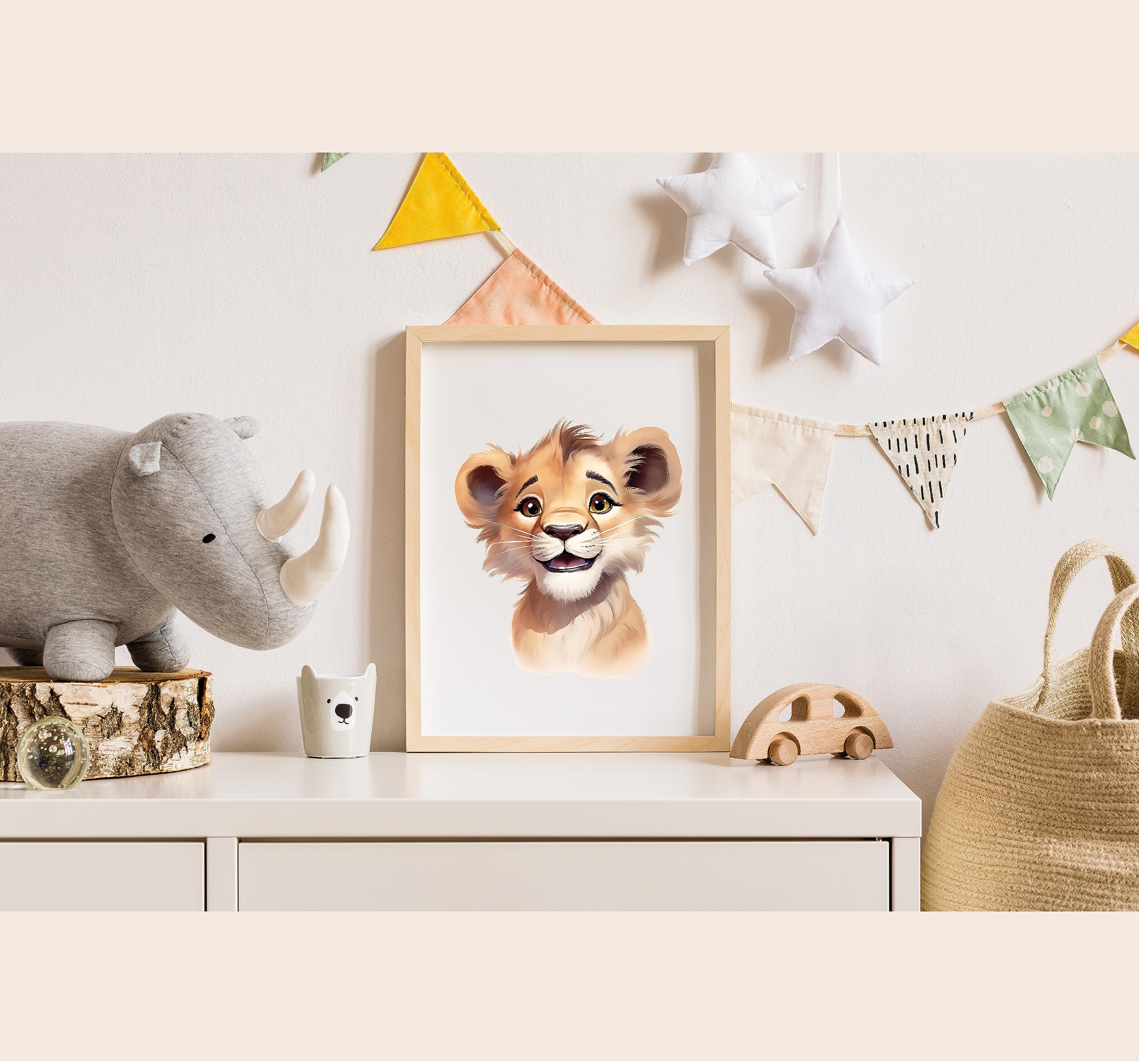 LAVEMA Immagini per cameretta dei bambini, poster con animali, colore